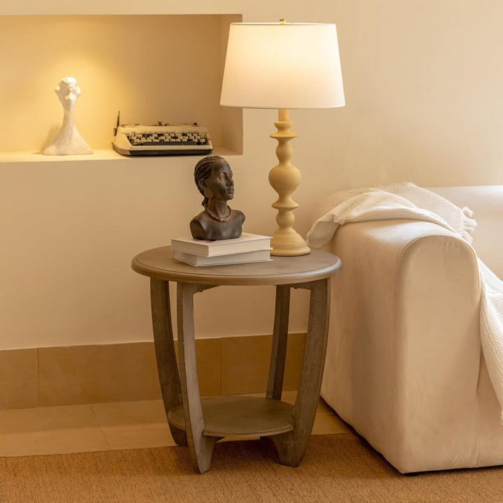 COZAYH Rustic Farmhouse Wooden End Table with Storage Shell (For Parts) - VMInnovations