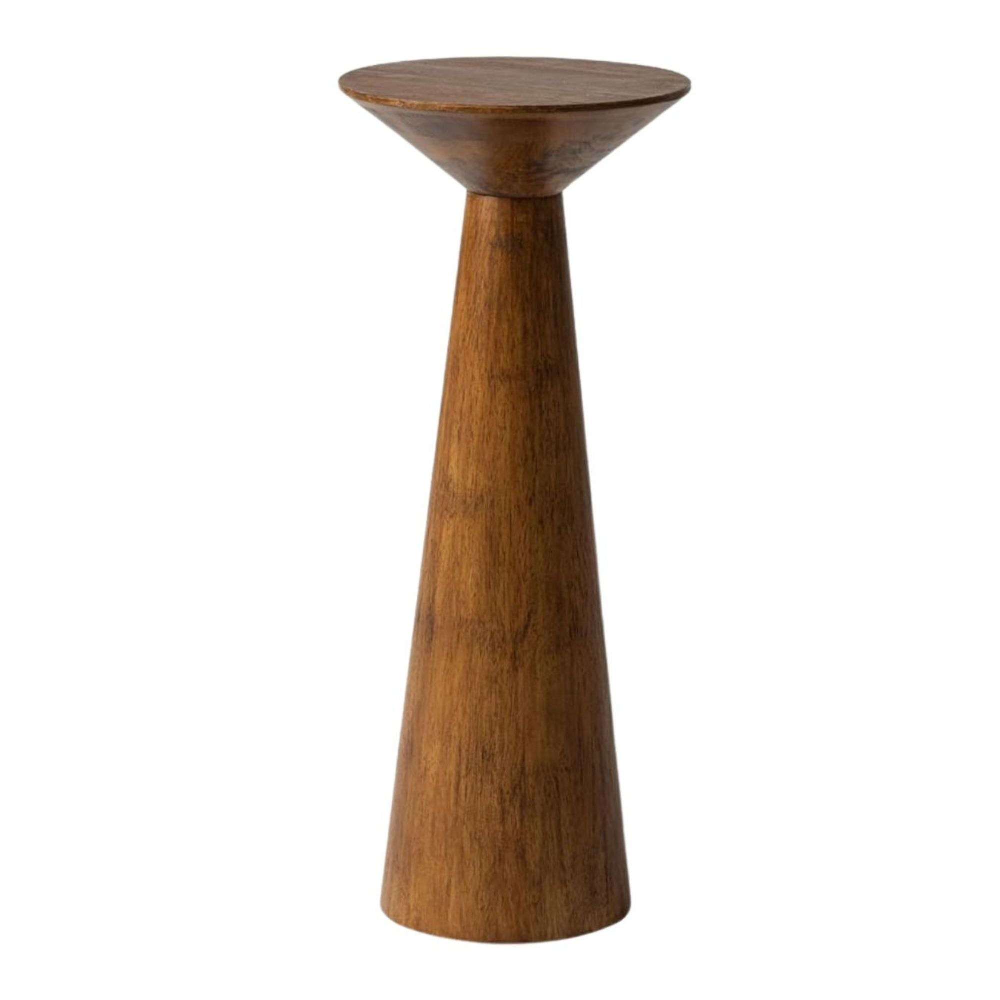 COZAYH Pedestal Tall Round Table for Living Rooms or Bedrooms, Walnut, Set of 2