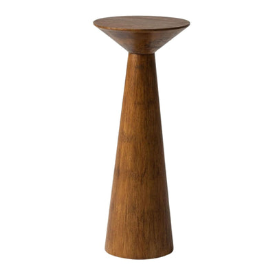 COZAYH Pedestal Tall Round Table for Living Rooms or Bedrooms, Walnut, Set of 2