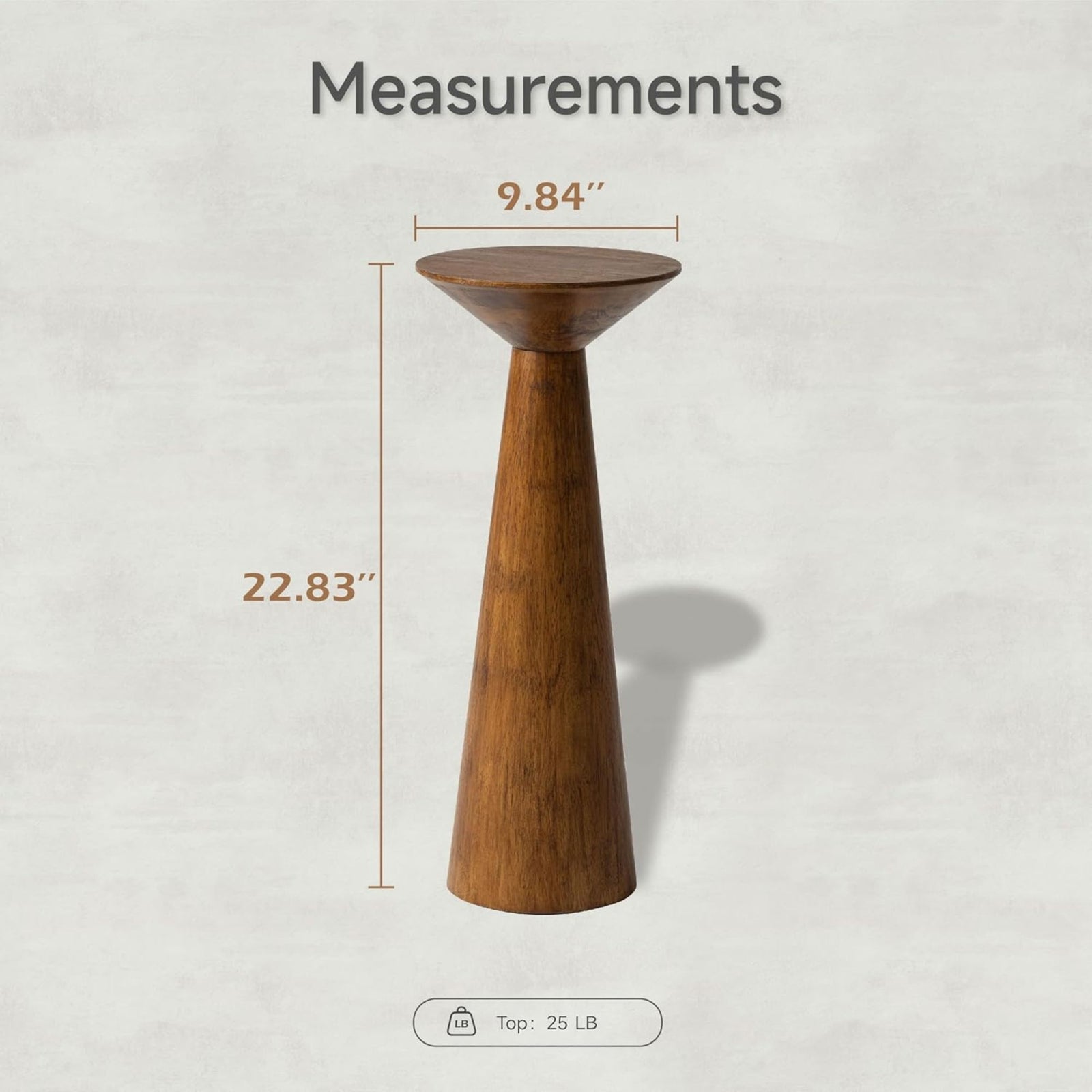 COZAYH Pedestal Tall Round Martini Table for Living Rooms or Bedrooms, Walnut - VMInnovations