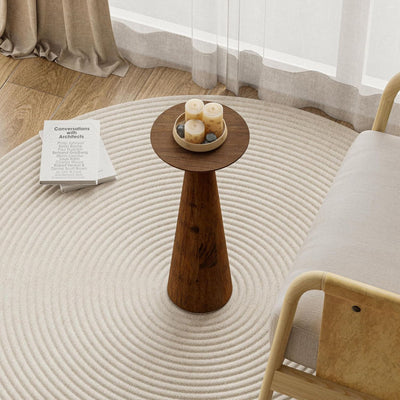 COZAYH Pedestal Tall Round Martini Table for Living Rooms or Bedrooms, Walnut - VMInnovations