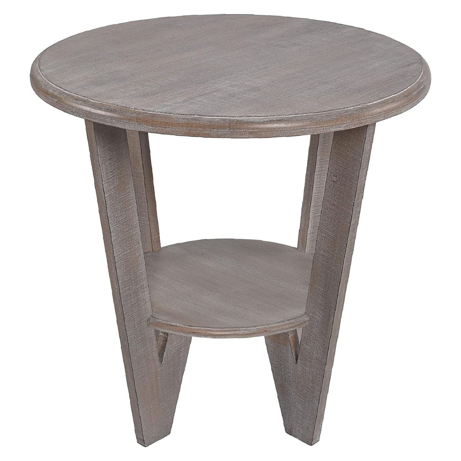 COZAYH Rustic Farmhouse Wooden End Table with Storage Shelf, Vintage Grey Finish - VMInnovations