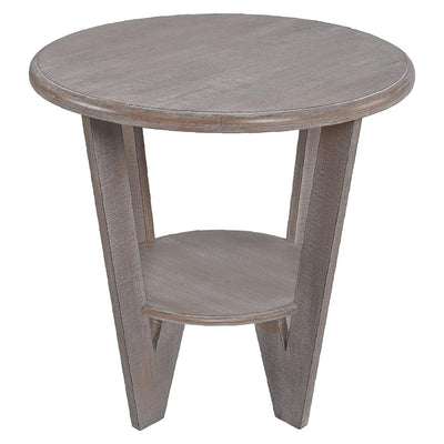 COZAYH Rustic Farmhouse Wooden End Table & Storage Shelf, Vintage Grey, Set of 2