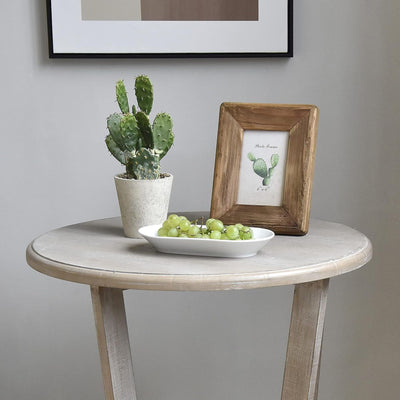 COZAYH Rustic Farmhouse Wooden End Table & Storage Shelf, Vintage Grey, Set of 2