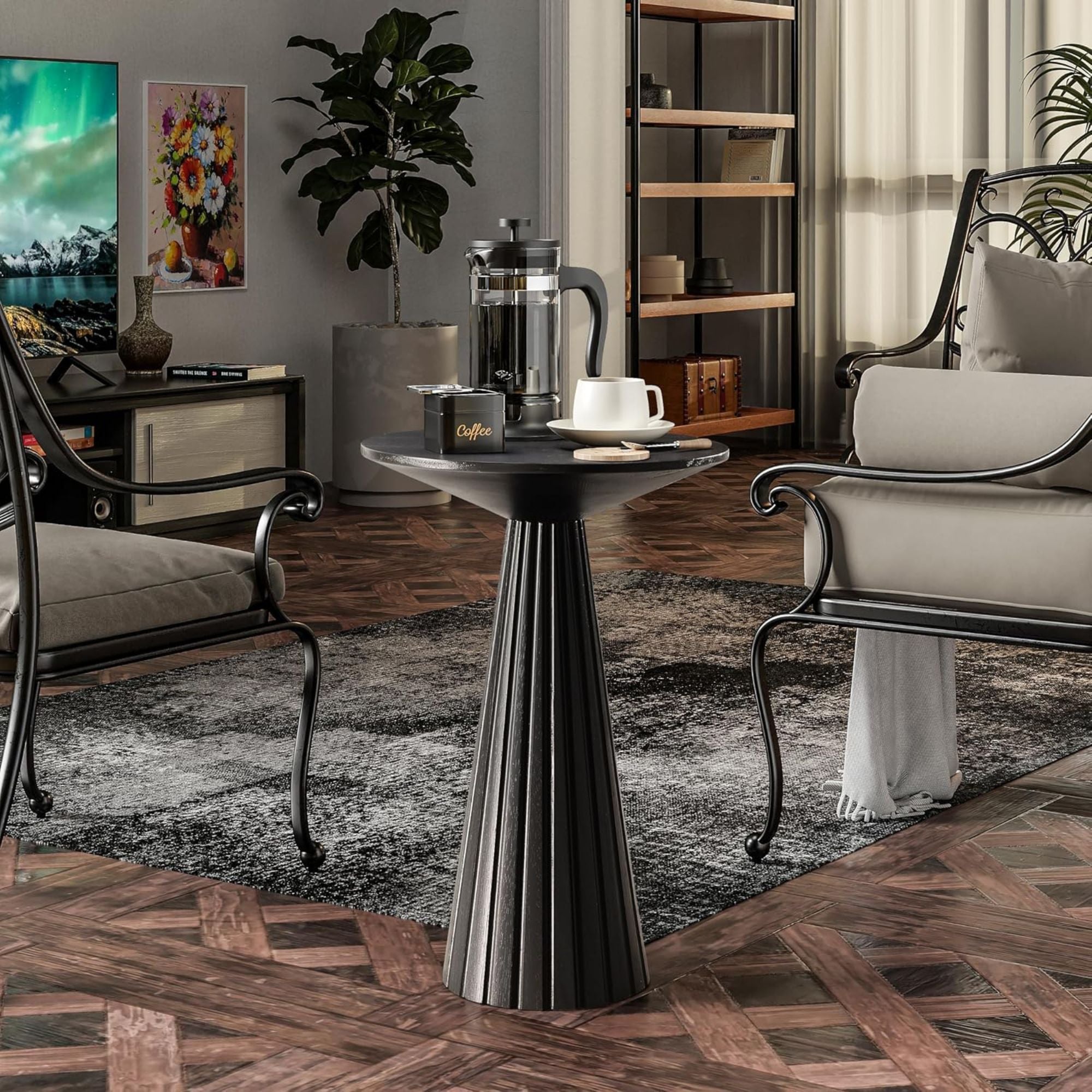 COZAYH Pedestal Drink Round Martini Table for Living Rooms or Bedrooms(Open Box)