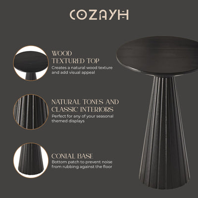 COZAYH Pedestal Small Round Martini Table for Living Rooms or Bedrooms, Set of 2
