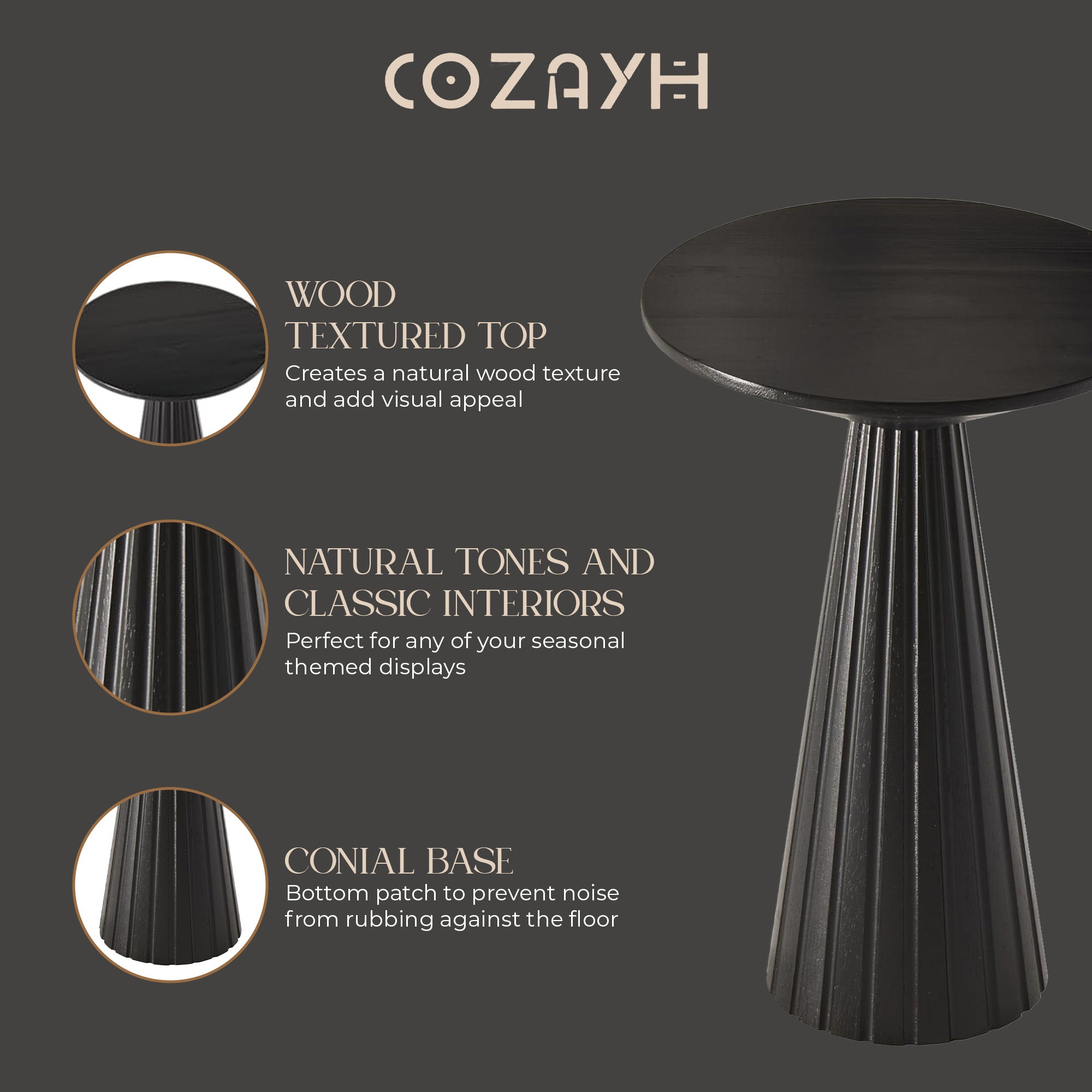 COZAYH Pedestal Drink Round Martini Table for Living Rooms or Bedrooms(Open Box) - VMInnovations