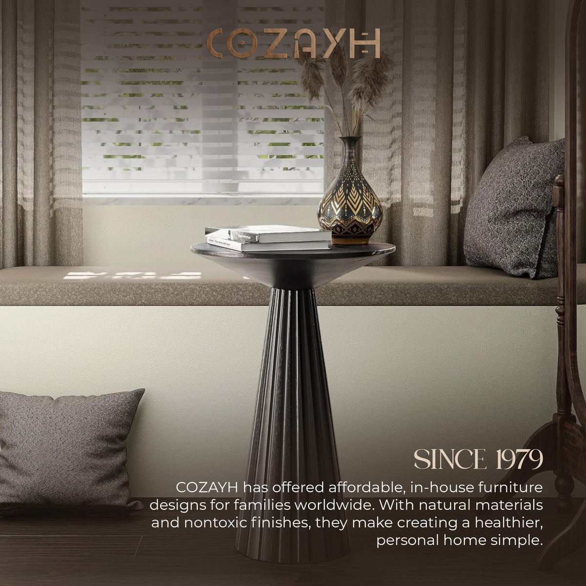 COZAYH Pedestal Drink Round Martini Table for Living Rooms or Bedrooms(Open Box)