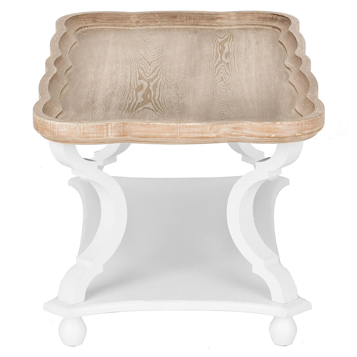 COZAYH Round Rustic Accent Table Wood Nightstand End Table, White (Open Box) - VMInnovations