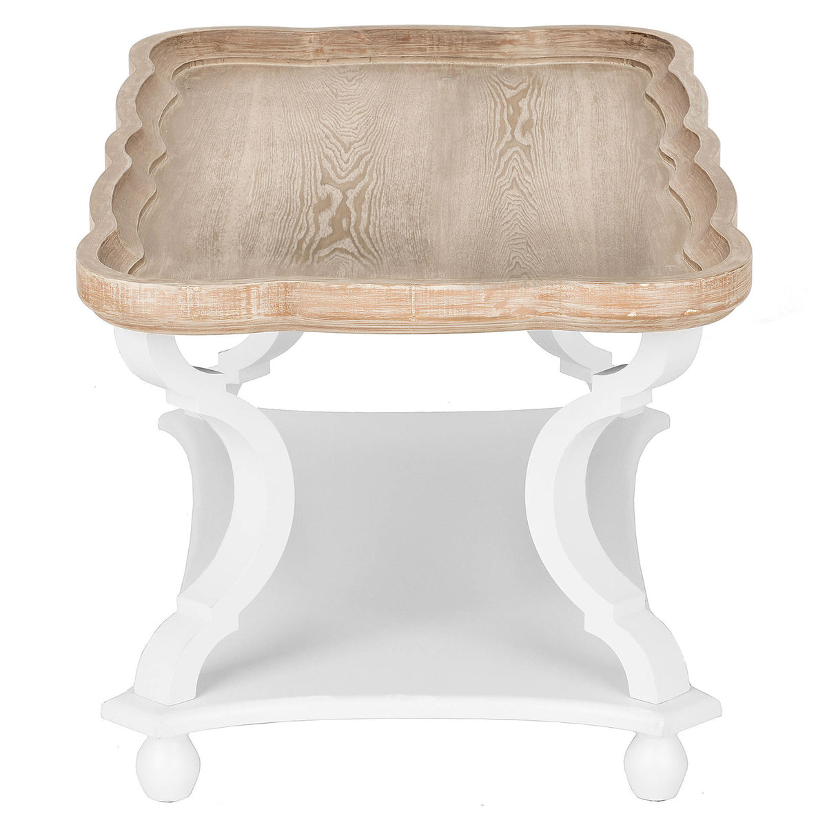 COZAYH Round Rustic Accent Table Wood Nightstand End Table, White (Open Box)