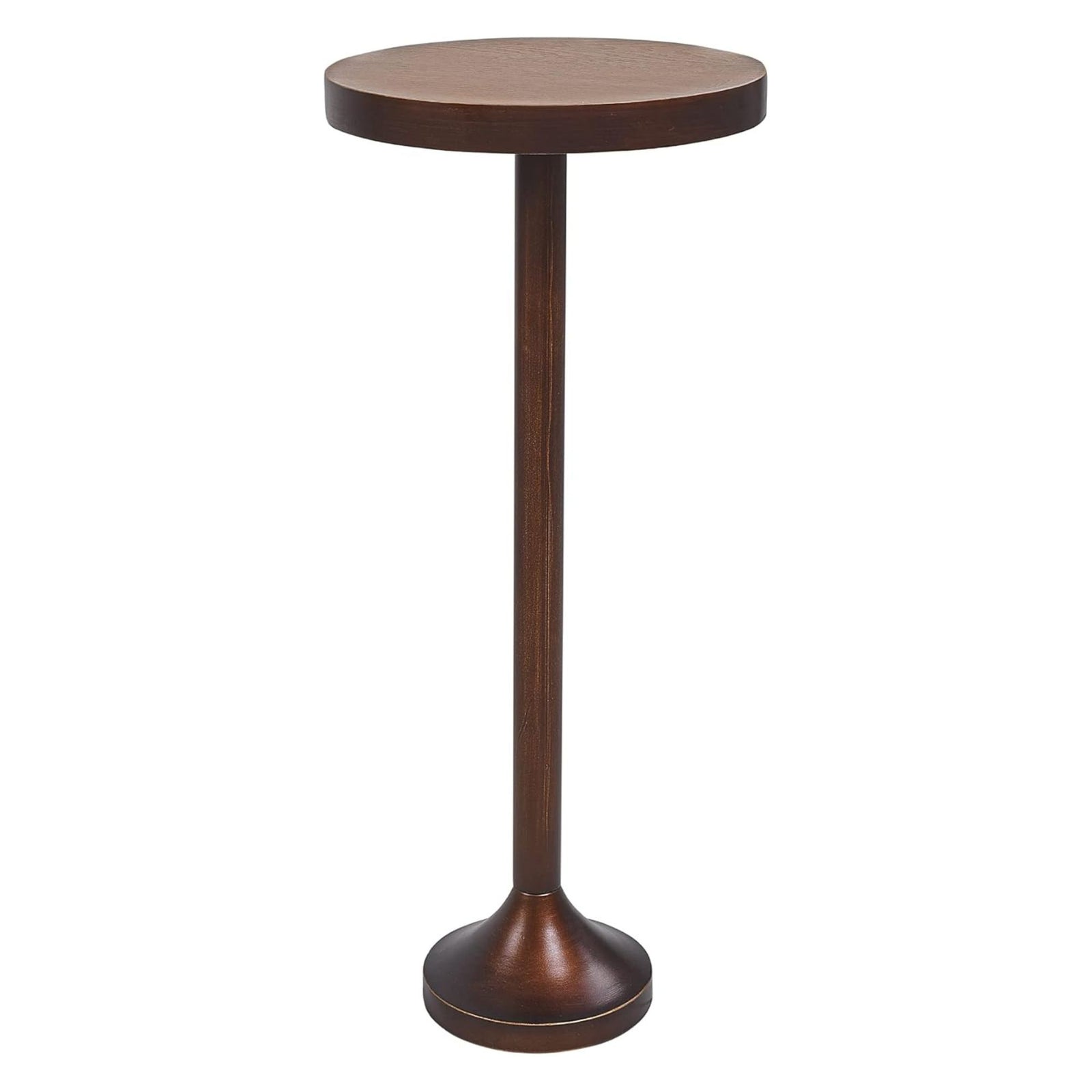 COZAYH Pedestal End Table, Living Room Furniture, Light Espresso (Open Box) - VMInnovations