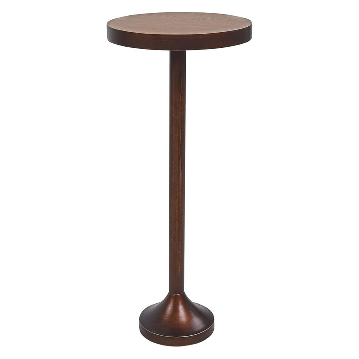 COZAYH Pedestal End Table, Living Room Furniture, Light Espresso (Open Box)