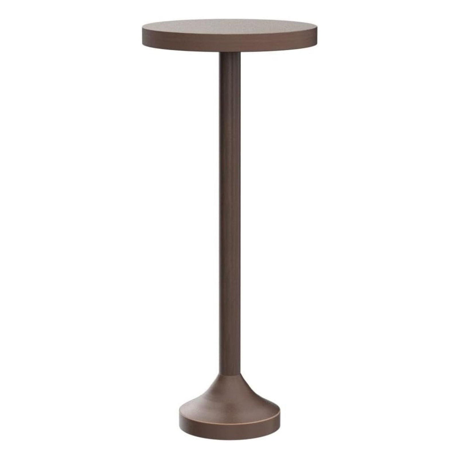 COZAYH Small Pedestal Round End Table, Living Room Furniture, Light Espresso - VMInnovations
