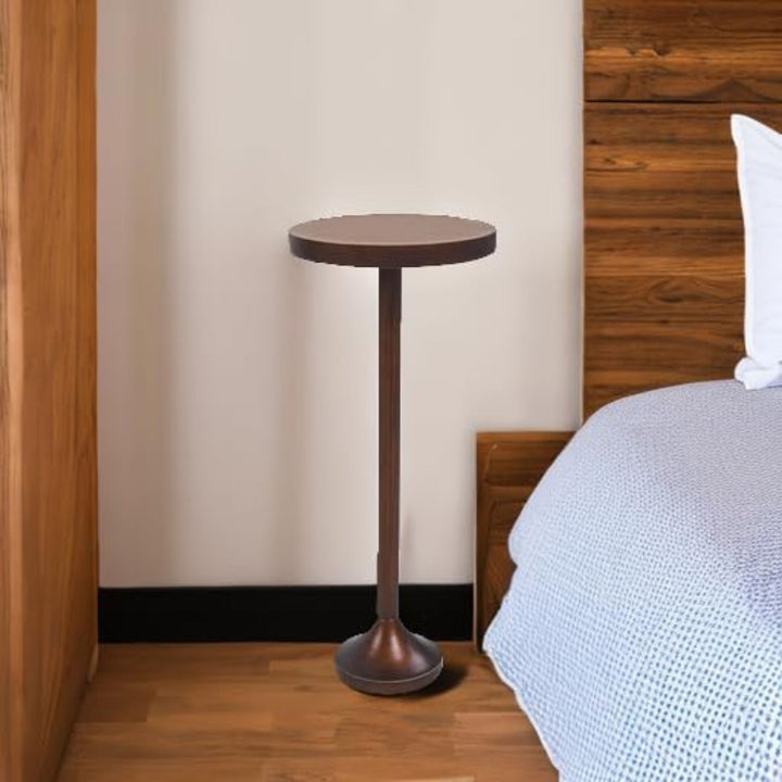 COZAYH Small Pedestal End Table, Living Room Furniture, Light Espresso, Set of 2 - VMInnovations