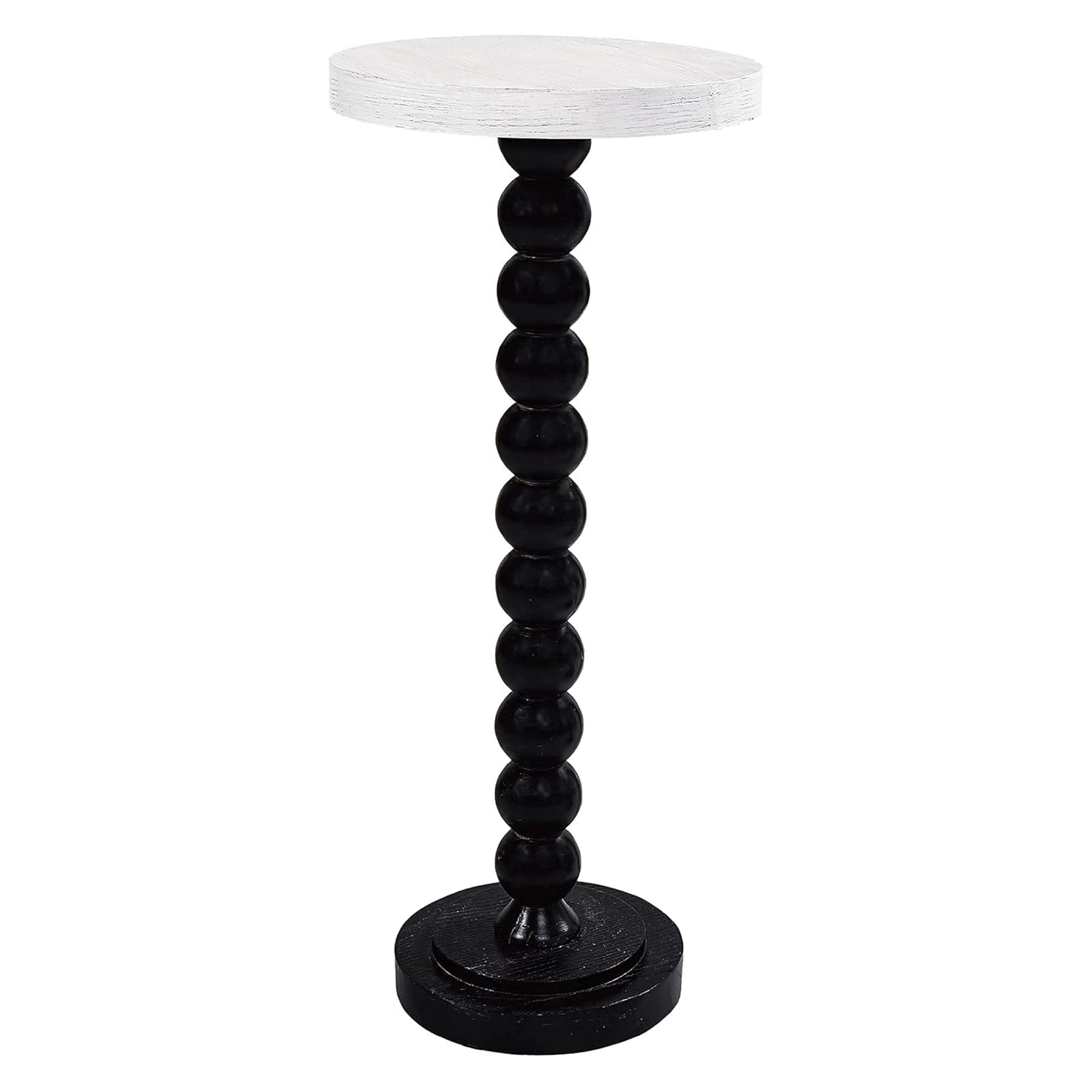 COZAYH Small Pedestal Round End Table, Living Room Furniture, Black (Open Box)
