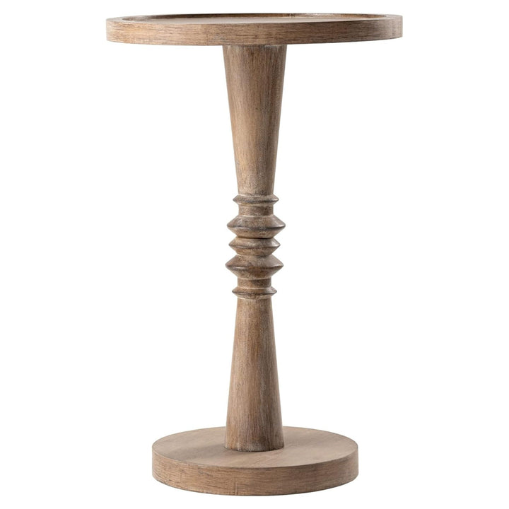 COZAYH Pedestal Tray Top End Table for Holding Drinks, Lamps or Plants, Brown