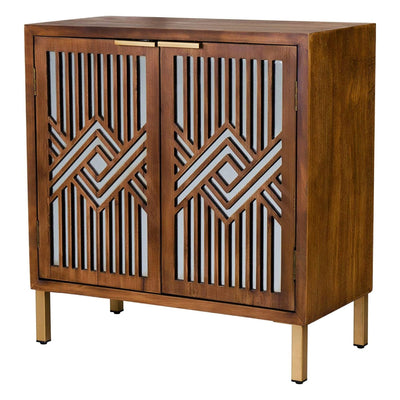 COZAYH 2 Door Modern Accent Cabinet Mirror Front Storage Sideboard, (Open Box) - VMInnovations