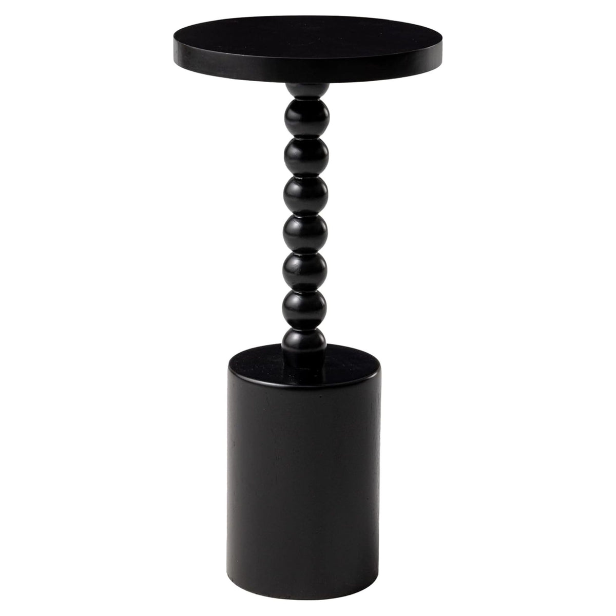 COZAYH Farmhouse Pedestal Side Table for Living Room & Bedrooms, Black, Set of 2