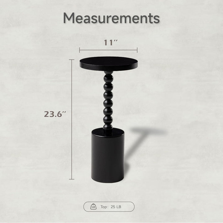 COZAYH Farmhouse Pedestal Side Table for Living Room & Bedrooms, Black, Set of 2