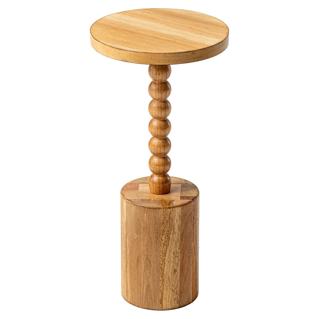 COZAYH Farmhouse Pedestal Side Table for Living Room & Bedrooms, Brown, Set of 2