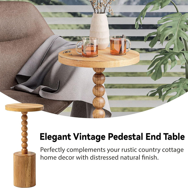 COZAYH Farmhouse Round Pedestal Martini Table, Living Rooms & Bedrooms(Open Box)