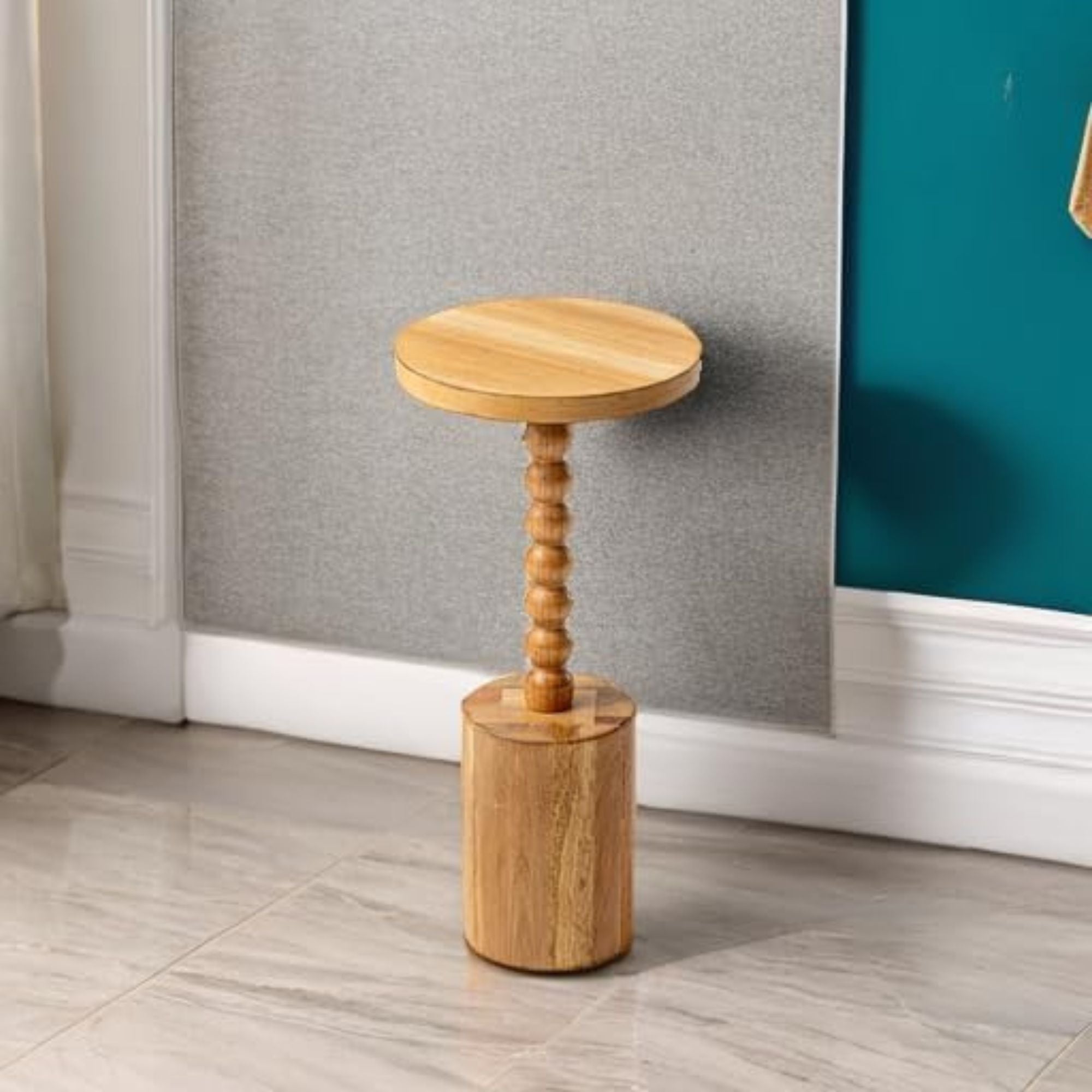 COZAYH Farmhouse Round Pedestal Martini Table for Living Rooms & Bedrooms, Brown (Used) - VMInnovations