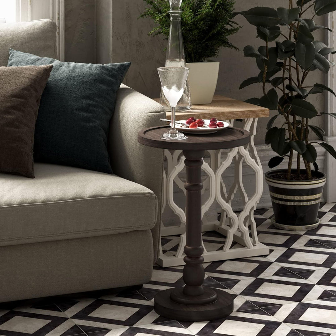COZAYH Pedestal Tray Top End Table for Holding Drinks, Lamps & Plants(Open Box)