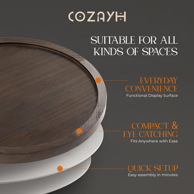 COZAYH Pedestal Tray Top End Table for Holding Drinks, Lamps & Plants(Open Box)