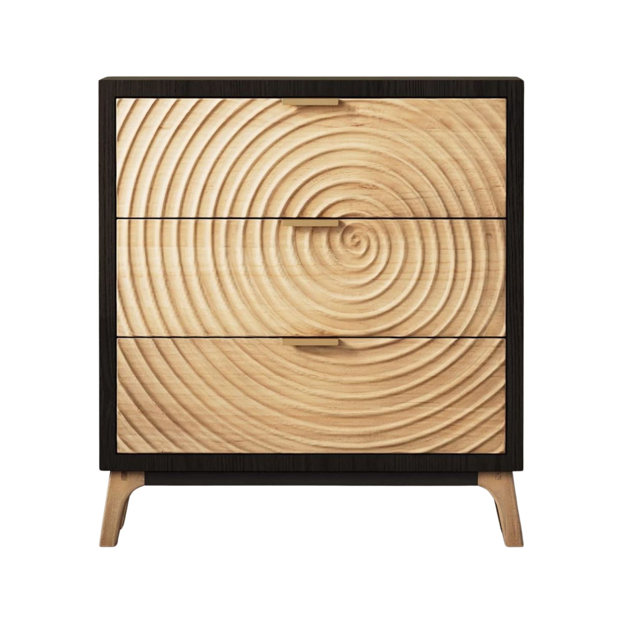 COZAYH 3 Drawer Nightstand Wood Storage Cabinet Accent Chest, Black (Open Box)