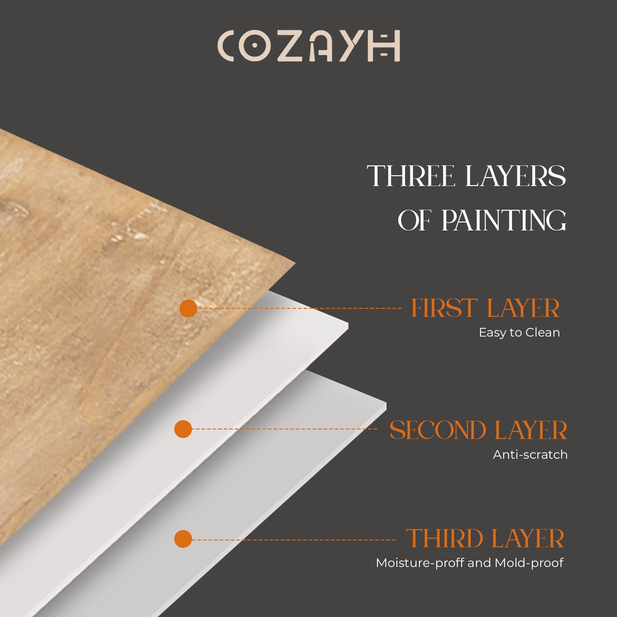 COZAYH Farmhouse 2 Drawer Nightstand with Handcrafted Wood Ring Pattern, Natural - VMInnovations