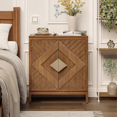 COZAYH Storage Cabinet Modern Wood Accent Sideboard Buffet Doors (Open Box) - VMInnovations