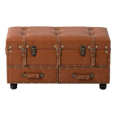 COZAYH Vintage Storage Bench, Upholstered Wooden Ottoman Bed Chest Box(Open Box)
