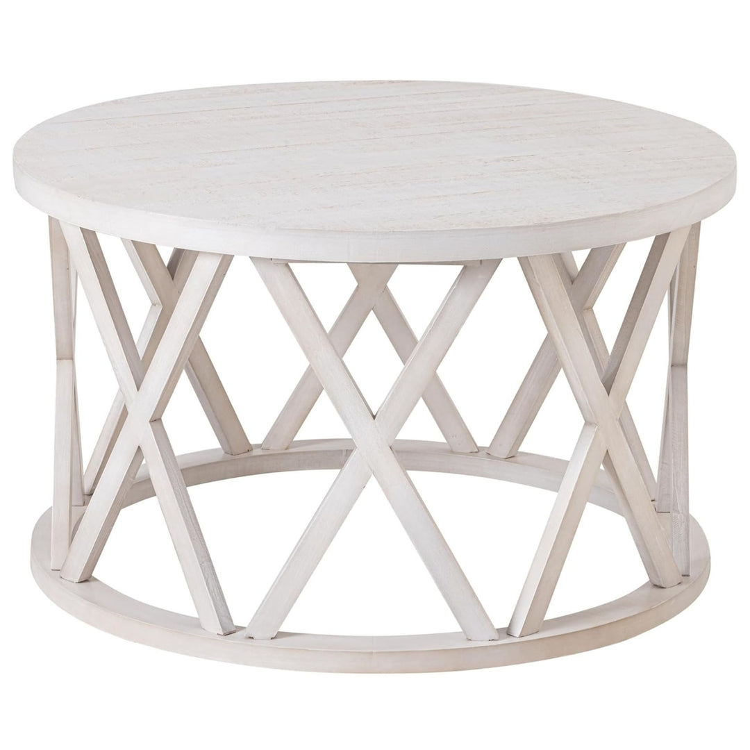 COZAYH Rustic Farmhouse Coffee Table X-Motifs Legs & Wood Textured Top(Open Box)