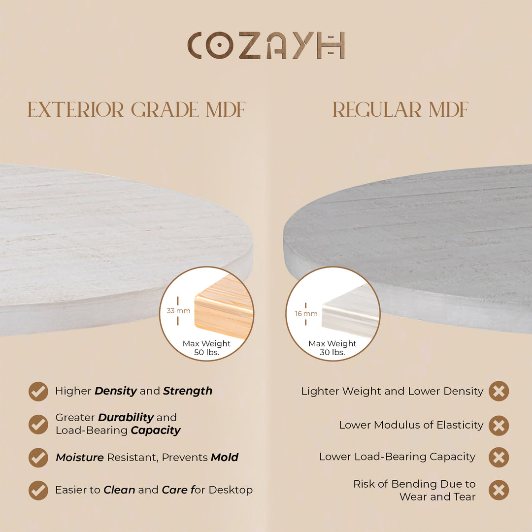 COZAYH Rustic Farmhouse Coffee Table X-Motifs Legs & Wood Textured Top(Open Box) - VMInnovations