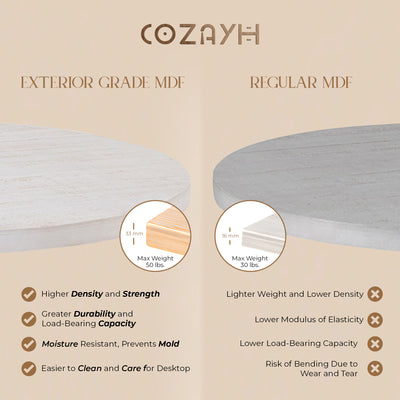 COZAYH Rustic Farmhouse Coffee Table X-Motifs Legs & Wood Textured Top(Open Box) - VMInnovations