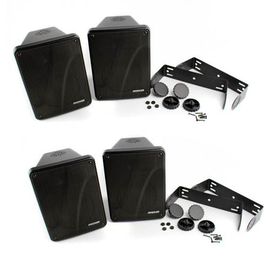 4) KICKER KB6000 6.5" Black Full Range Indoor/Outdoor/Marine Speakers 11KB6000B