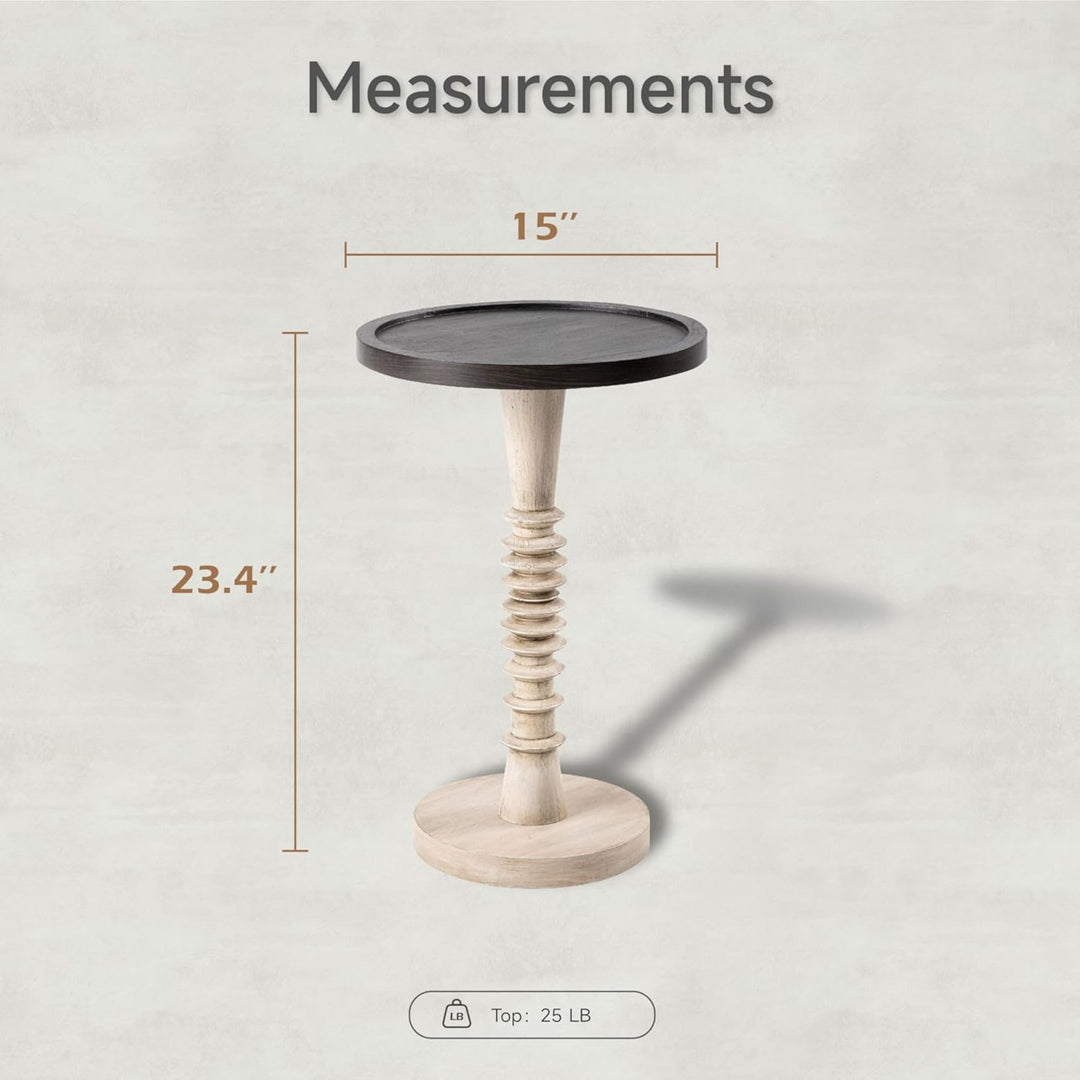 COZAYH Pedestal Tray Top End Table for Drinks, Lamps or Plants, Black, Set of 2