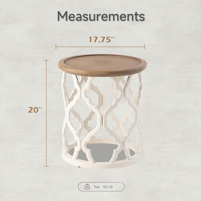 COZAYH Rustic Table Accent Side Wood Tray Top Curved Base Furniture(Open Box) - VMInnovations