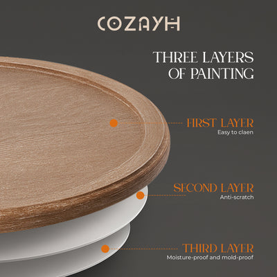 COZAYH Rustic Table Accent Side Wood Tray Top Curved Base Furniture(Open Box) - VMInnovations