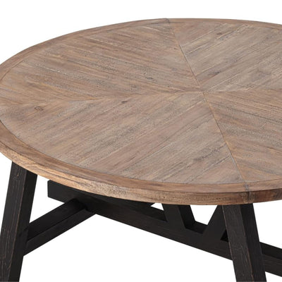 COZAYH Rustic Farmhouse Coffee Table w/ Geometric Base, Living Room (Open Box)
