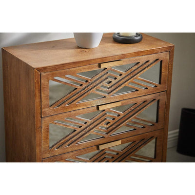 COZAYH 3-Drawer Modern Accent Dresser Mirror Front Storage Cabinet, Set of 2