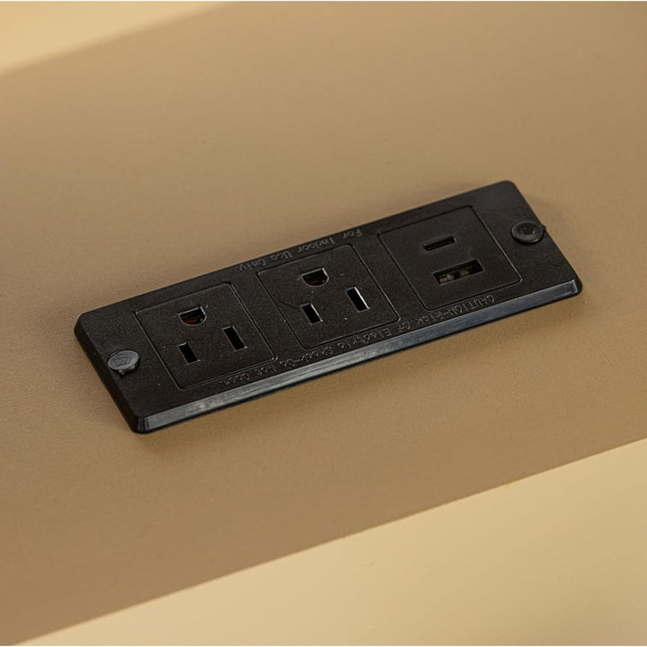 COZAYH Farmhouse 2 Drawer Bed Nightstand with Charging Station, Wood, Set of 2