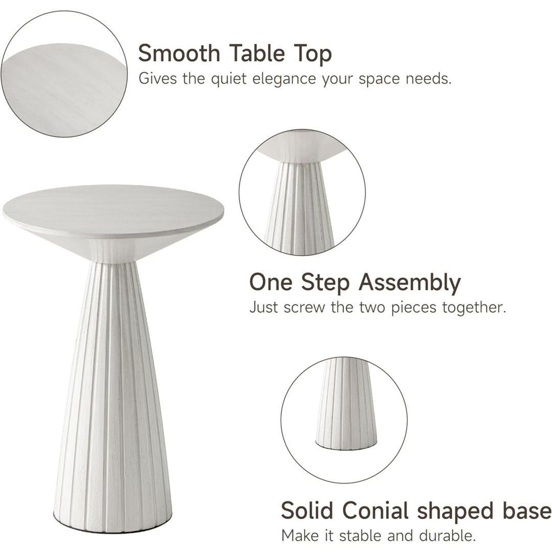 COZAYH Pedestal Small Round Martini Table for Living Rooms or Bedrooms, Set of 2