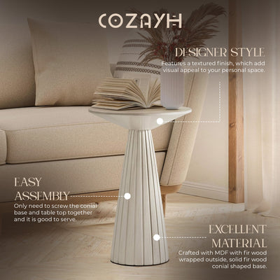 COZAYH Pedestal Small Round Martini Table for Living Rooms or Bedrooms, Set of 2