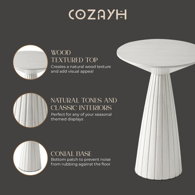 COZAYH Pedestal Small Round Martini Table for Living Rooms or Bedrooms, Set of 2