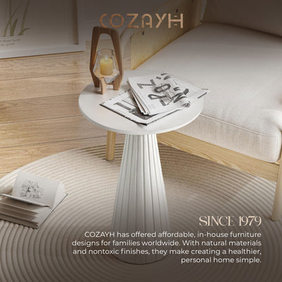 COZAYH Pedestal Small Round Martini Table for Living Rooms or Bedrooms, Set of 2