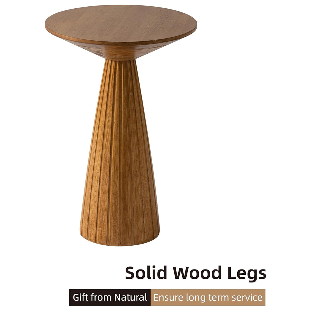COZAYH Pedestal Wooden End Table for Small Space Living Room or Bedroom, Walnut
