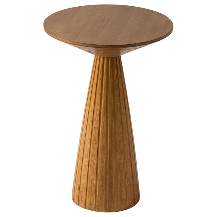 COZAYH Pedestal Wooden End Table for Small Space Living Room or Bedroom, Walnut
