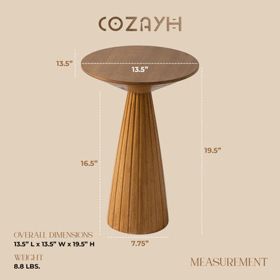 COZAYH Pedestal Wooden End Table for Small Space Living Room/Bedroom(Open Box) - VMInnovations