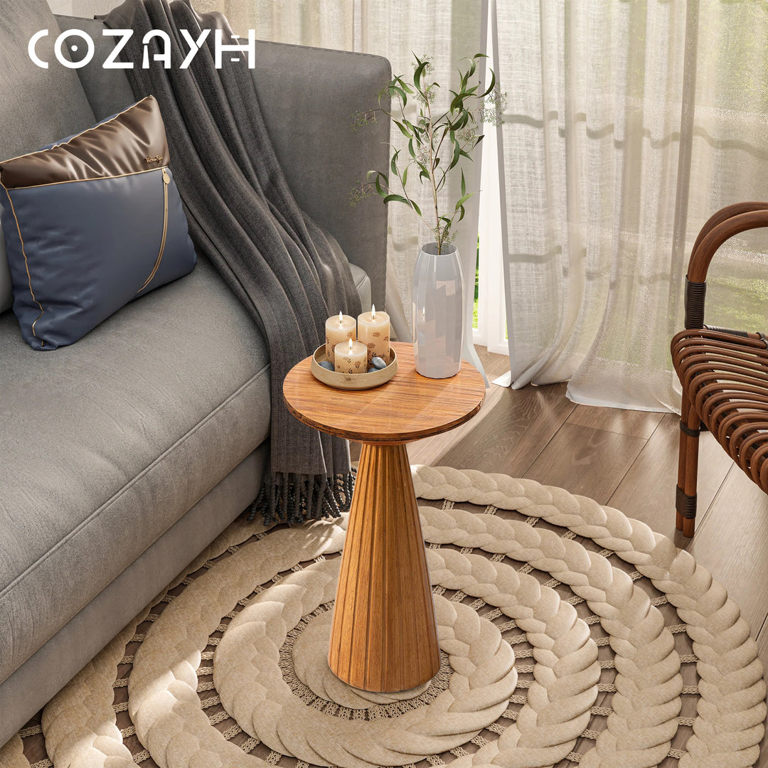 COZAYH Pedestal Wooden End Table for Small Space Living Room/Bedroom(Open Box)